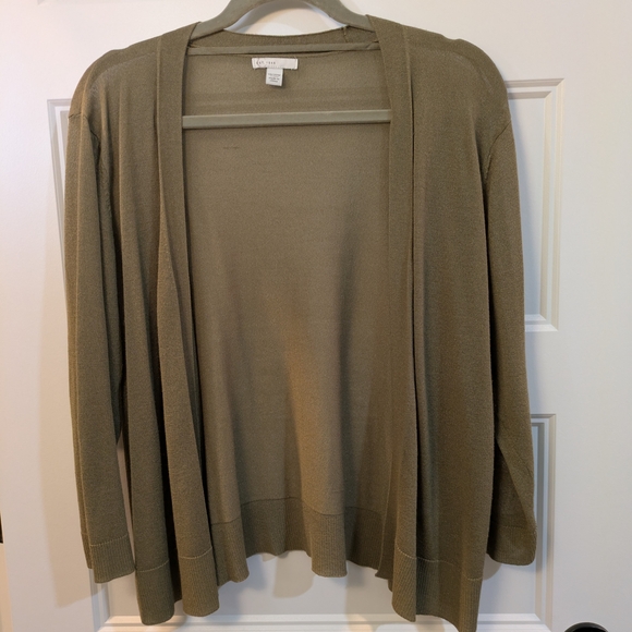 Cato Sweaters - Cato Olive Open-Front Cardigan